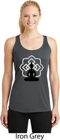 Ladies Yoga Buddha Lotus Pose Dry Wicking Racerback