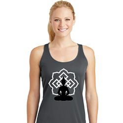 Ladies Yoga Buddha Lotus Pose Dry Wicking Racerback