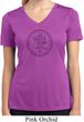 Ladies Yoga Circle Ganesha Black Print Moisture Wicking V-neck