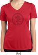 Ladies Yoga Circle Ganesha Black Print Moisture Wicking V-neck