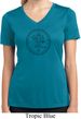 Ladies Yoga Circle Ganesha Black Print Moisture Wicking V-neck