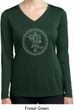 Ladies Yoga Circle Ganesha White Print Dry Wicking Long Sleeve