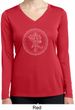 Ladies Yoga Circle Ganesha White Print Dry Wicking Long Sleeve