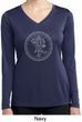 Ladies Yoga Circle Ganesha White Print Dry Wicking Long Sleeve