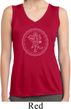 Ladies Yoga Circle Ganesha White Print Dry Wicking Sleeveless Shirt