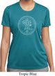 Ladies Yoga Circle Ganesha White Print Moisture Wicking Shirt