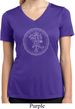 Ladies Yoga Circle Ganesha White Print Moisture Wicking V-neck