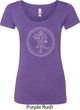 Ladies Yoga Circle Ganesha White Print Scoop Neck