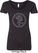 Ladies Yoga Circle Ganesha White Print Scoop Neck