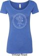 Ladies Yoga Circle Ganesha White Print Scoop Neck