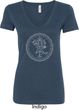 Ladies Yoga Circle Ganesha White Print V-neck Shirt