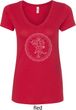 Ladies Yoga Circle Ganesha White Print V-neck Shirt