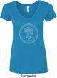 Ladies Yoga Circle Ganesha White Print V-neck Shirt