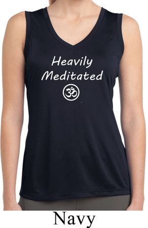 Ladies Yoga Heavily Meditated with OM Dry Wicking Sleeveless Shirt
