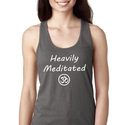 Ladies Yoga Heavily Meditated with OM Ideal Racerback