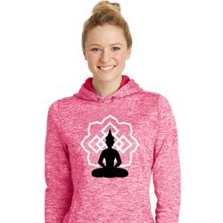 Ladies Yoga Hoodie Buddha Lotus Pose Dry Wicking Hoody