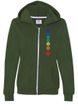 Ladies Yoga Hoodie Floral Chakras Full Zip Hoody