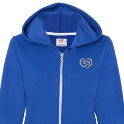 Ladies Yoga Hoodie OM Heart Pocket Print Full Zip Hoody