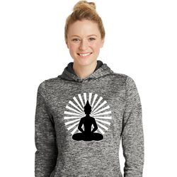 Ladies Yoga Meditating Buddha Dry Wicking Hoodie Ladies Yoga Meditating Buddha Dry Wicking Hoodie