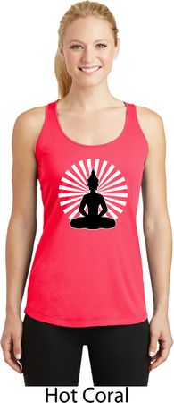 Ladies Yoga Meditating Buddha Dry Wicking Racerback