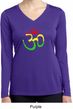 Ladies Yoga Rasta Aum Dry Wicking Long Sleeve V-neck
