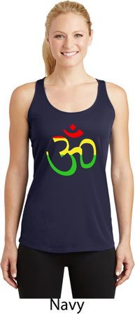 Ladies Yoga Rasta Aum Dry Wicking Racerback