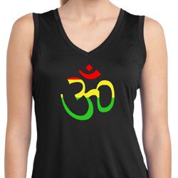 Ladies Yoga Rasta Aum Dry Wicking Sleeveless Shirt Ladies Yoga Rasta Aum Dry Wicking Sleeveless Shirt