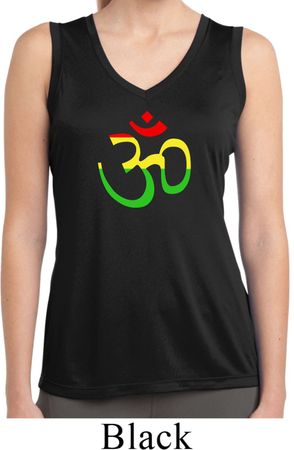 Ladies Yoga Rasta Aum Dry Wicking Sleeveless Shirt