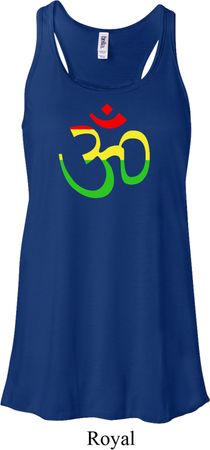 Ladies Yoga Rasta Aum Flowy Racerback