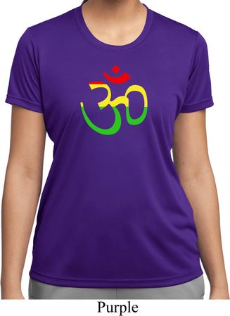 Ladies Yoga Rasta Aum Moisture Wicking T-shirt