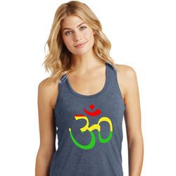 Ladies Yoga Rasta Aum Racerback Tank Top Ladies Yoga Rasta Aum Racerback Tank Top