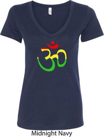 Ladies Yoga Rasta Aum V-neck