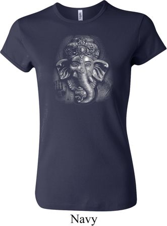 Ladies Yoga Shirt 3D Ganesha Darks Crewneck Tee T-Shirt