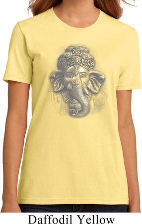 Ladies Yoga Shirt 3D Ganesha Darks Organic Tee T-Shirt