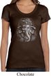 Ladies Yoga Shirt 3D Ganesha Darks Scoop Neck Tee T-Shirt