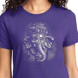 Ladies Yoga Shirt 3D Ganesha Darks Tee T-Shirt