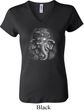 Ladies Yoga Shirt 3D Ganesha Darks V-neck Tee T-Shirt