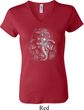 Ladies Yoga Shirt 3D Ganesha Darks V-neck Tee T-Shirt