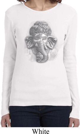 Ladies Yoga Shirt 3D Ganesha Lights Long Sleeve Tee