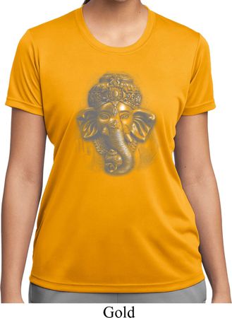 Ladies Yoga Shirt 3D Ganesha Lights Moisture Wicking Tee T-Shirt