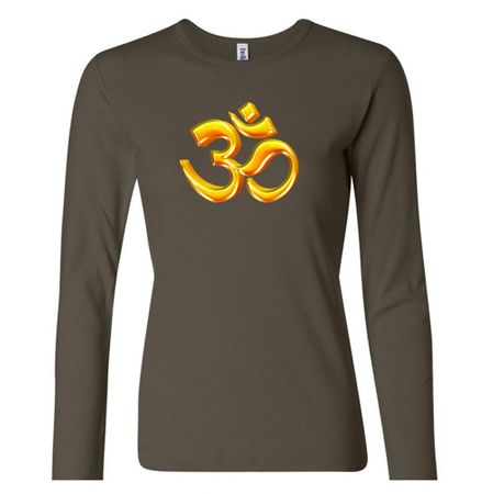Ladies Yoga Shirt 3D OM Long Sleeve Tee T-Shirt