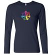 Ladies Yoga Shirt 7 Chakra Circle Long Sleeve Tee T-Shirt
