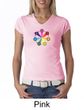 Ladies Yoga Shirt 7 Chakra Circle V-neck Tee T-Shirt