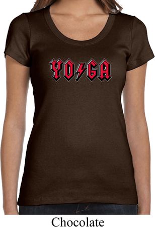 Ladies Yoga Shirt Classic Rock Yoga Scoop Neck Tee T-Shirt
