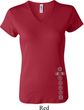 Ladies Yoga Shirt 7 Chakras Bottom Print V-neck Tee T-Shirt