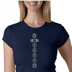 Ladies Yoga Shirt 7 Chakras Meditation Crewneck Shirt Ladies Yoga Shirt 7 Chakras Meditation Crewneck Shirt