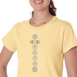 Ladies Yoga Shirt 7 Chakras Meditation Organic T-shirt Ladies Yoga Shirt 7 Chakras Meditation Organic T-shirt