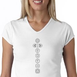 Ladies Yoga Shirt 7 Chakras Meditation V-Neck Shirt Ladies Yoga Shirt 7 Chakras Meditation V-Neck Shirt