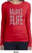 Ladies Yoga Shirt Balance Your Life Long Sleeve Tee T-Shirt