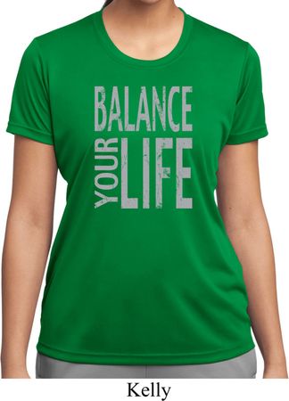 Ladies Yoga Shirt Balance Your Life Moisture Wicking Tee T-Shirt